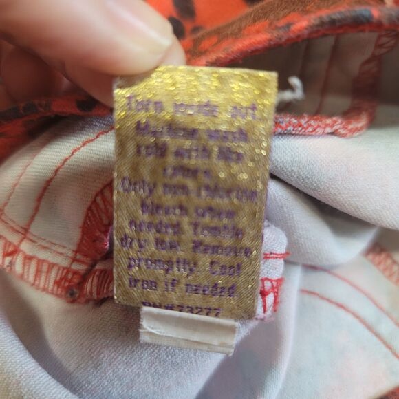 Red Snake Print Women Jeans - Picture 10 of 11